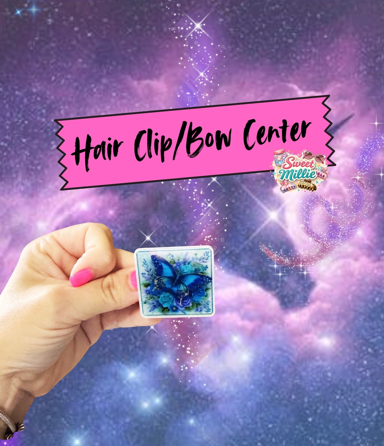 Butterfly Bow Center or Hair Clip
