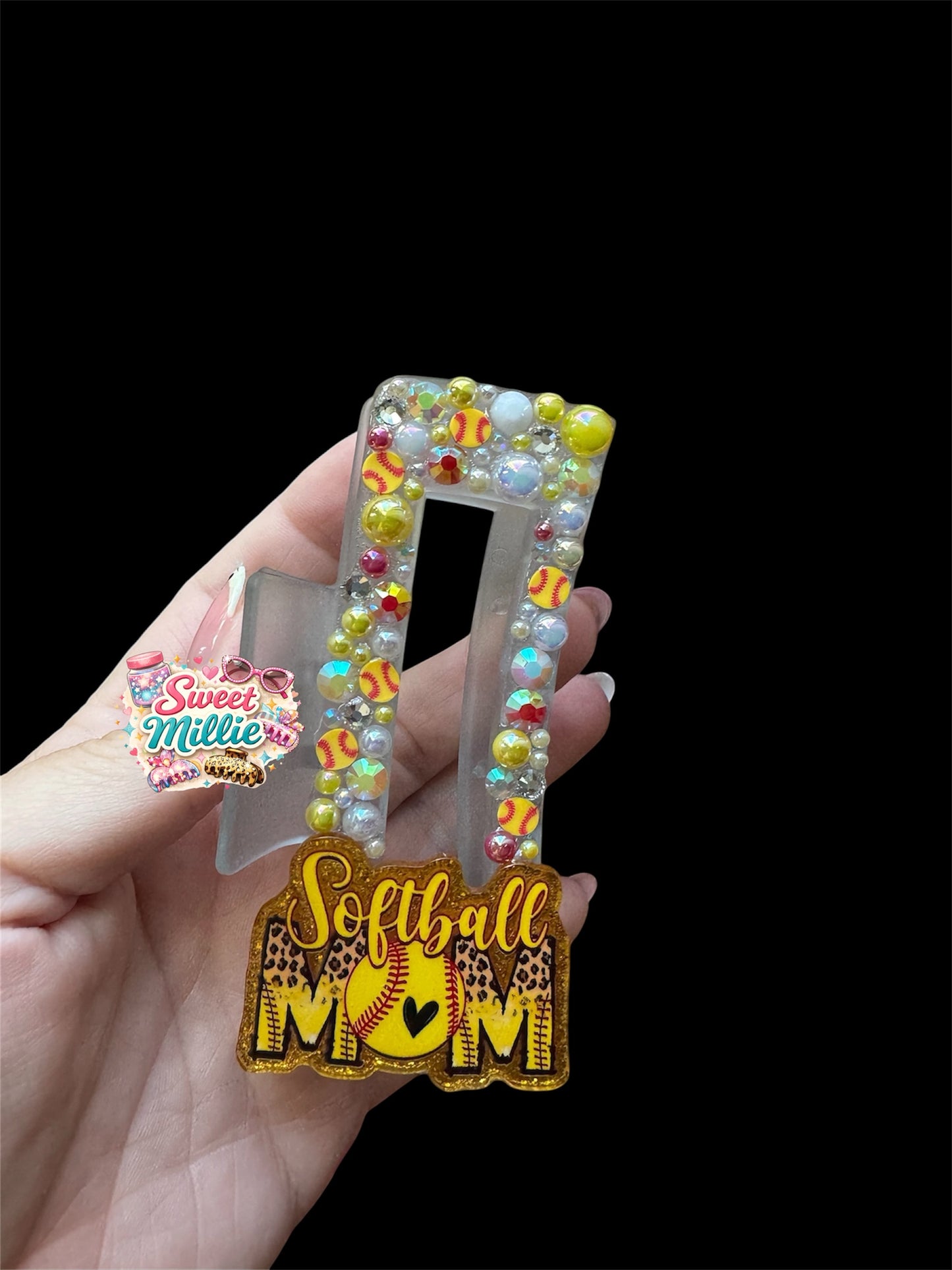 Softball Mom Large Claw Clip