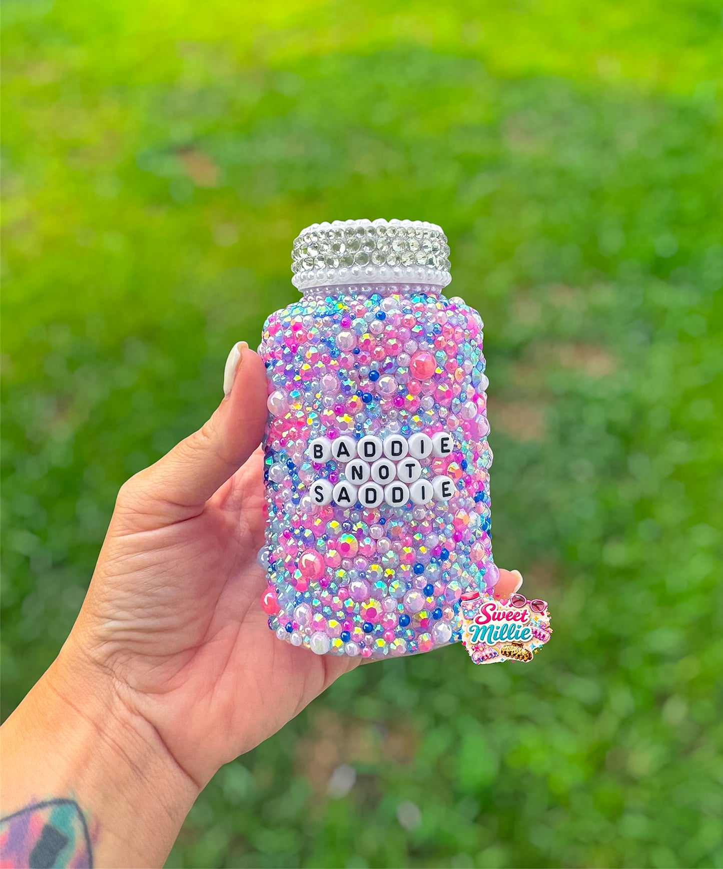 Full Bedazzled Pill Bottle