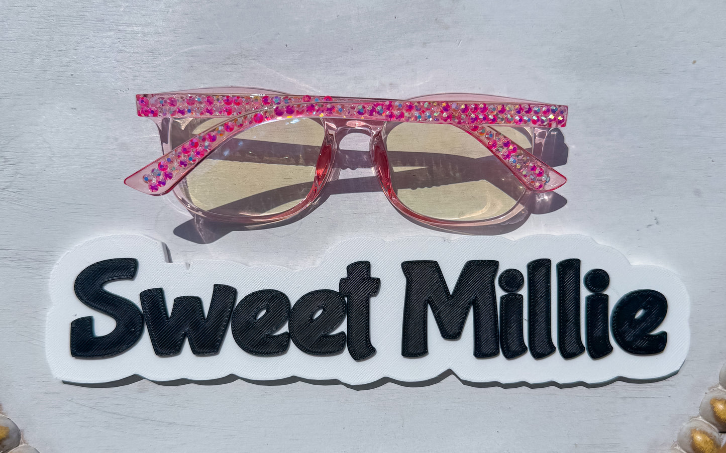 Pink Bedazzled Blue Light Glasses