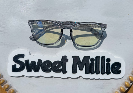 Gray/Blue Bedazzled Blue Light Glasses