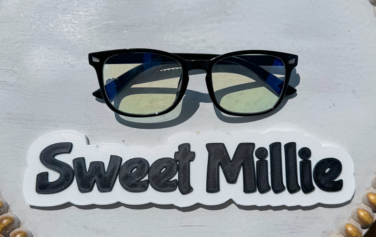 Black Bedazzled Blue Light Glasses