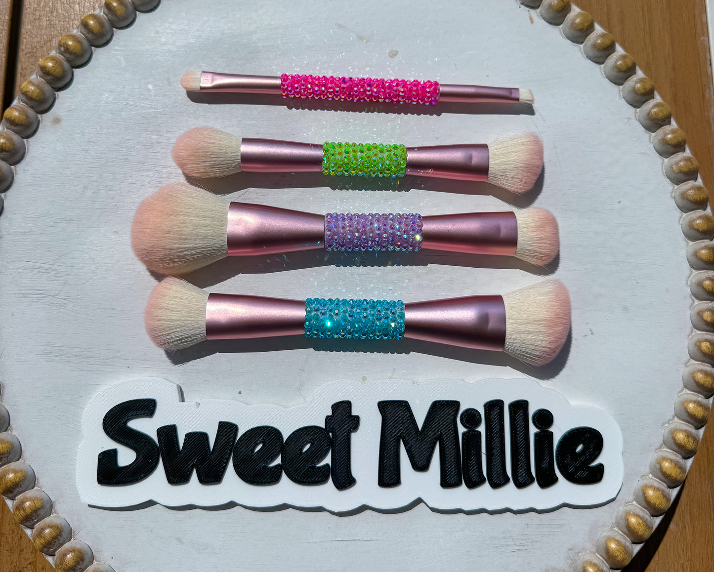 Rainbow Bedazzled Make-Up Brushes