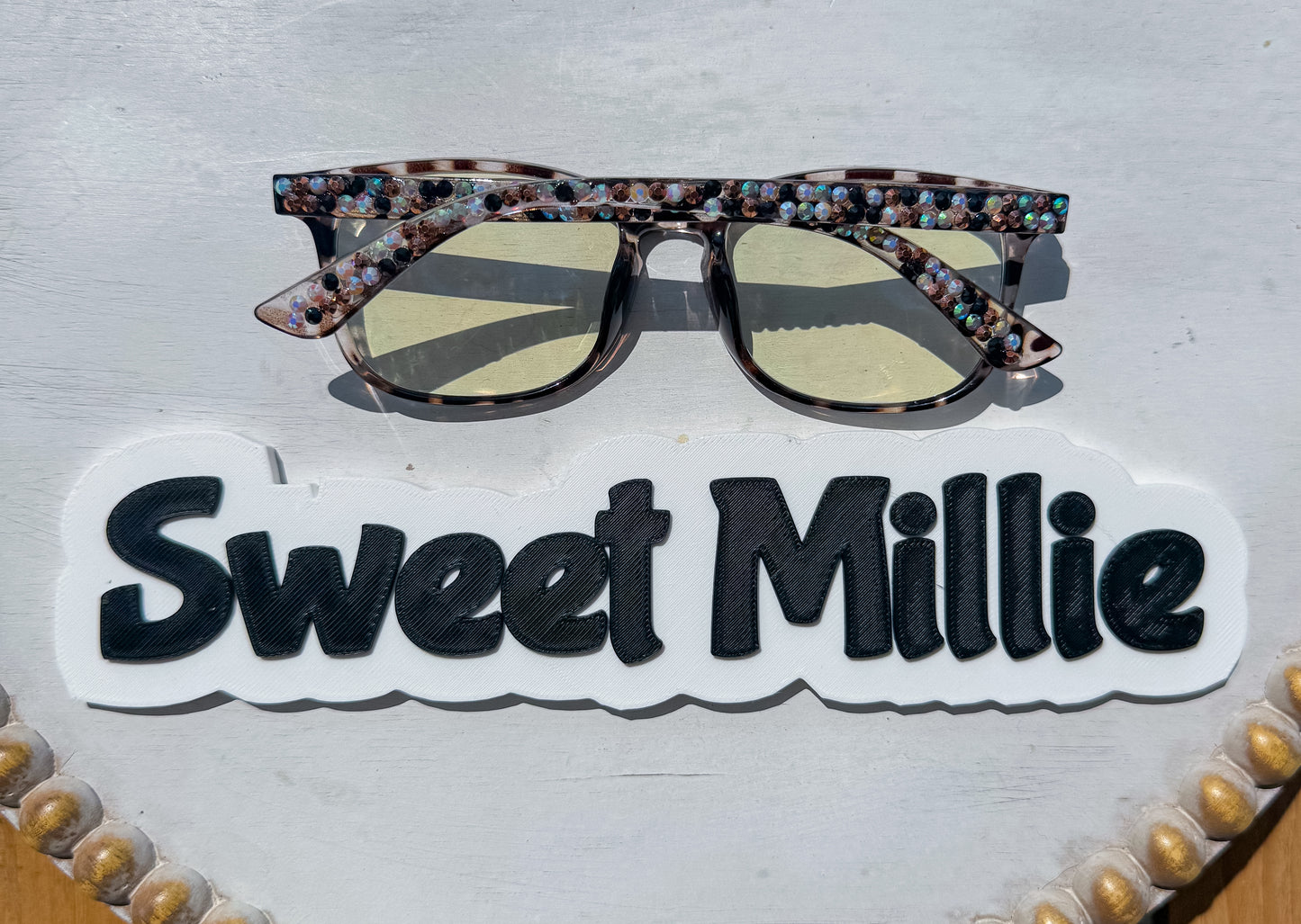 Cheetah Bedazzled Blue Light Glasses