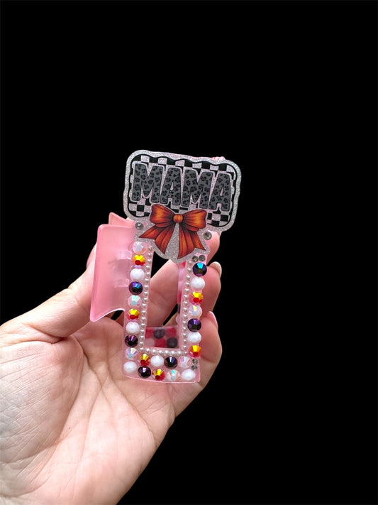 Mama Checkered Large Claw Clip