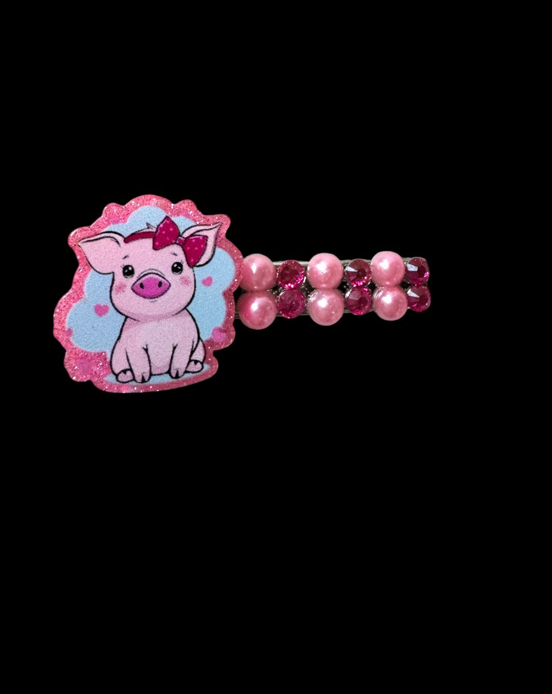 Piggy Bedazzled Clip