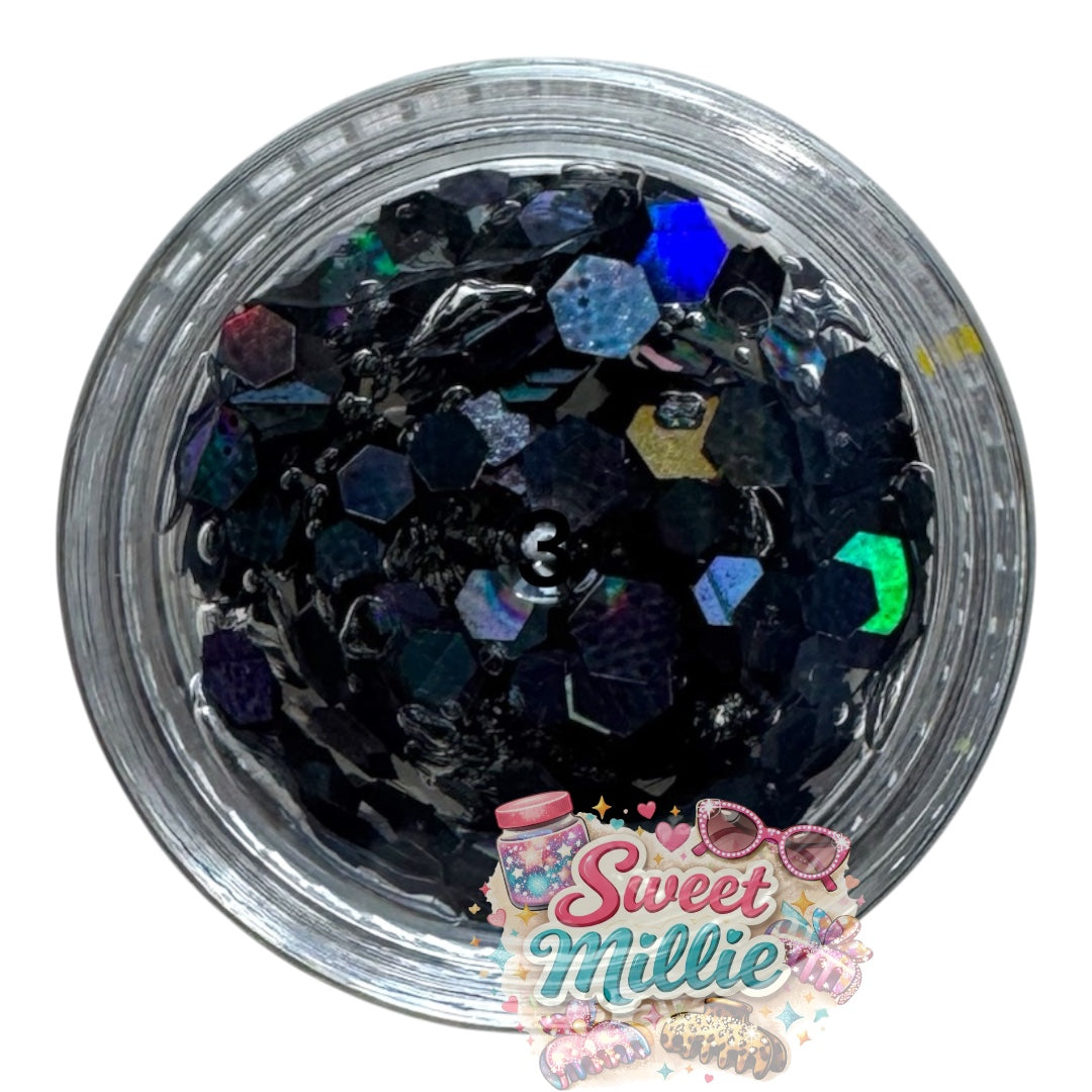 5g Black Holo XL Glitter Gel