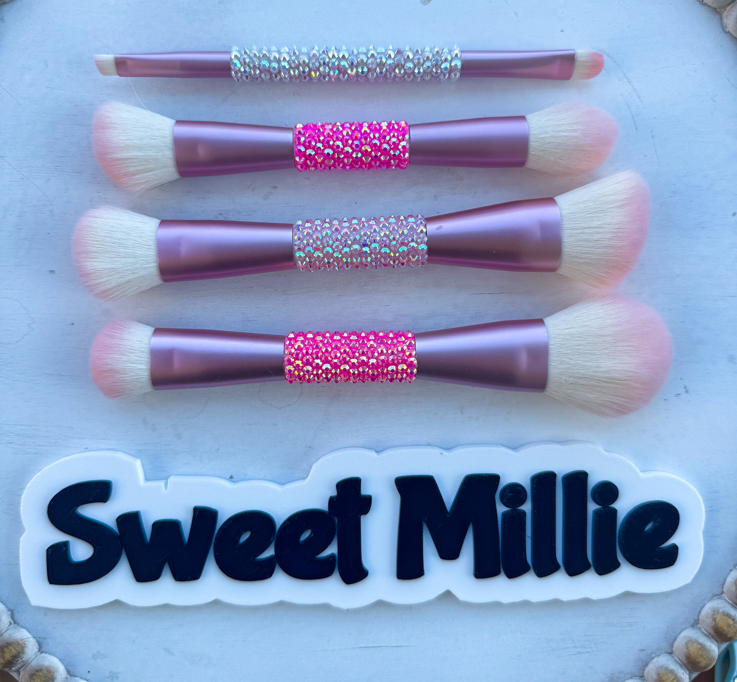 Pink Bedazzled Make-Up Brushes