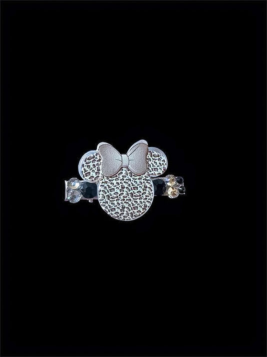 Cheetah Mouse Bow Center Clip