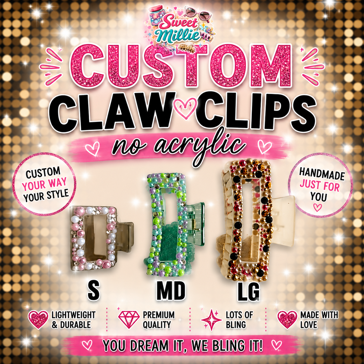 Custom Claw Clip (no acrylic)