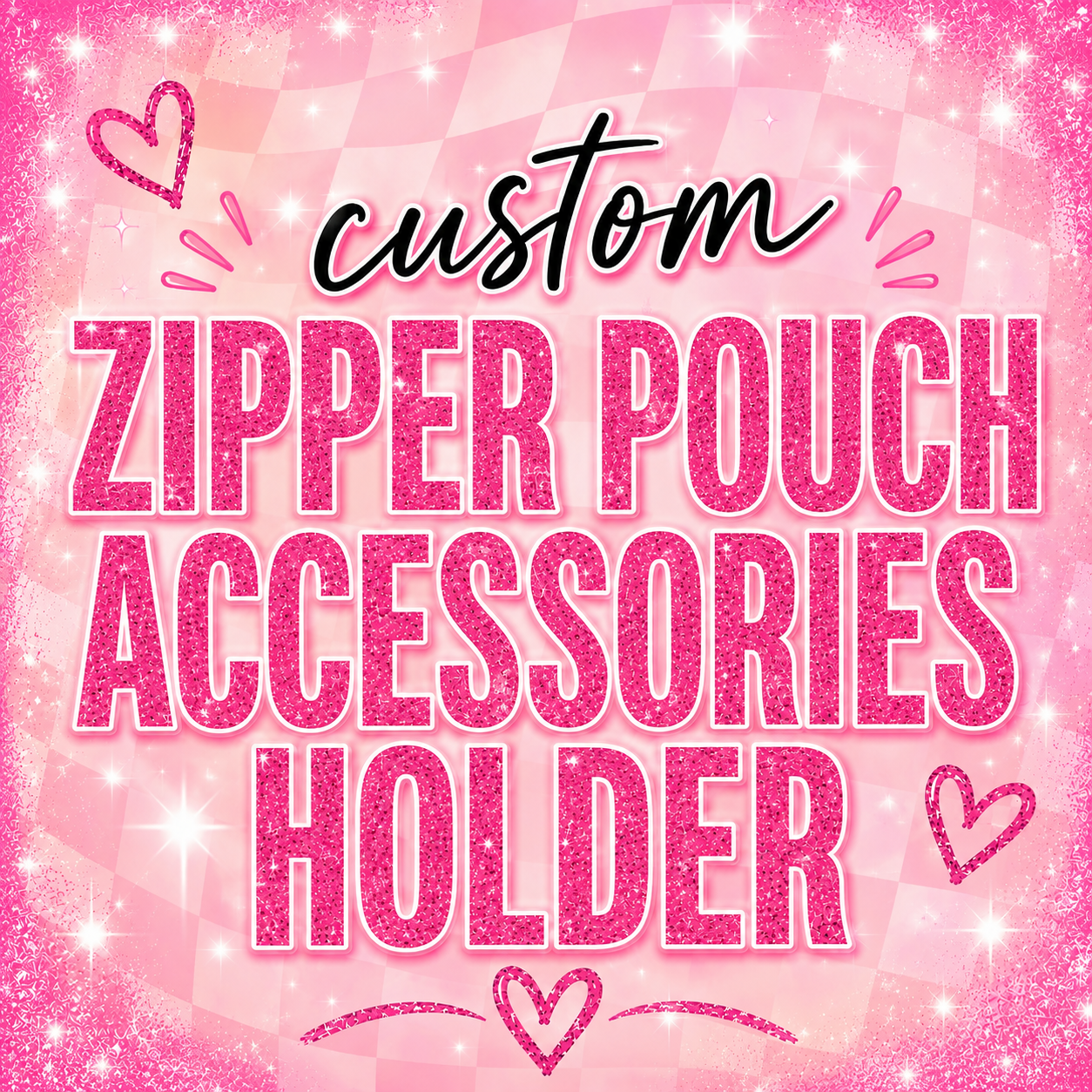 Custom Zipper Pouch Accessories Holder