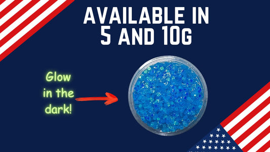 Single Blue Glow in the dark glitter gel